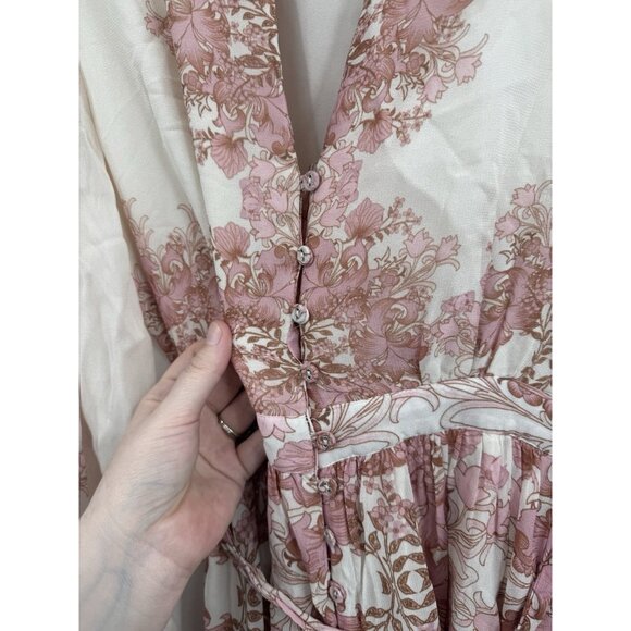 forever that girl anthropologie Vivienne Maxi Dress XS Pink Peasant Boho Cottage - Picture 10 of 15